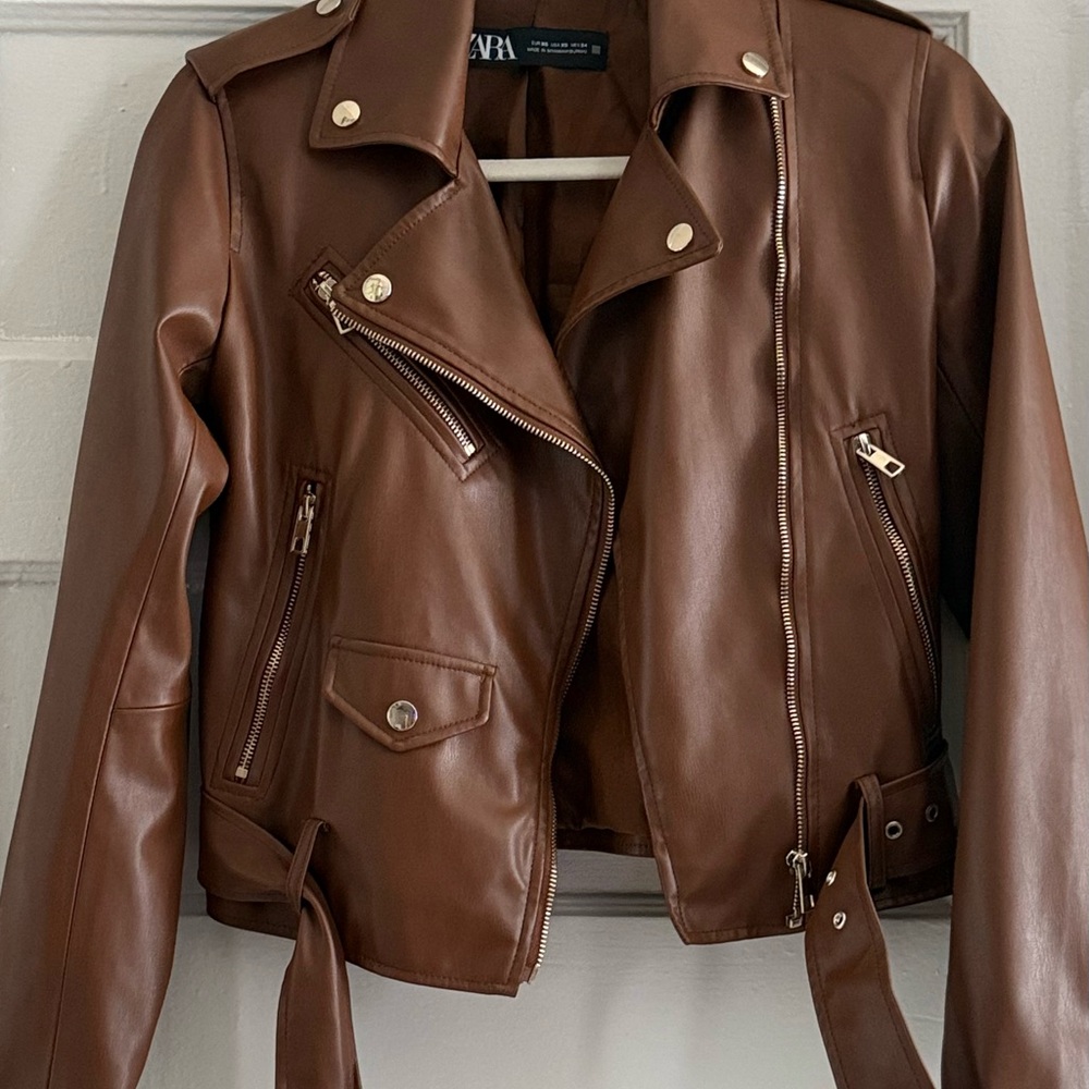 Zara Faux Leather Biker Jacket